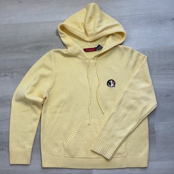 Crable For Her Knit Sweater XL Yellow Hoodie FL St Seminoles - Picture 1 of 6